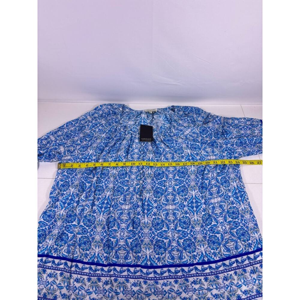 NWT Adrienne Vittadini Blue Floral Peasant Tunic Top Size 2XL 1196 - Picture 4 of 7